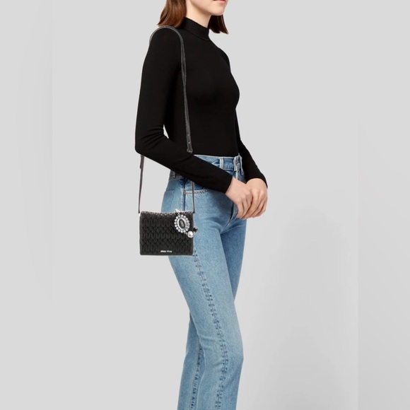 Miu Miu Authentic Black Leather Crossbody Bag - Picture 2 of 11